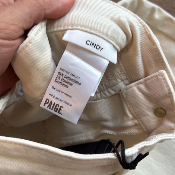 NWT PAIGE CINDY HIGH RISE STRAIGHT ANKLE JEANS IN CREAM (ECRU)SZ 26 RETAIL $490 - Picture 8 of 10